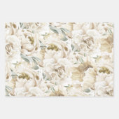 Minimalistische moderne witte Peonie bloemige Wate Inpakpapier Vel (Voorkant 3)