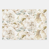 Minimalistische moderne witte Peonie bloemige Wate Inpakpapier Vel (Voorkant 2)