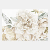 Minimalistische moderne witte Peonie bloemige Wate Inpakpapier Vel (Voorkant 3)
