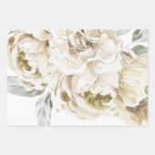 Minimalistische moderne witte Peonie bloemige Wate Inpakpapier Vel (Voorkant 2)