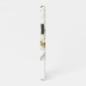 Minimalistische moderne witte Peonie bloemige Wate iPhone Hoesje (Rechterkant)