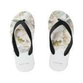 Minimalistische moderne witte Peonie bloemige Wate Kinder Teenslippers (Voetbed)