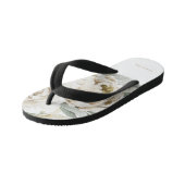 Minimalistische moderne witte Peonie bloemige Wate Kinder Teenslippers (Schuin)