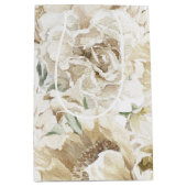 Minimalistische moderne witte Peonie bloemige Wate Medium Cadeauzakje (Voorkant)