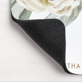 Minimalistische moderne witte Peonie bloemige Wate Muismat (Hoek)