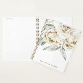 Minimalistische moderne witte Peonie bloemige Wate Planner (Display)
