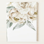 Minimalistische moderne witte Peonie bloemige Wate Planner (Achterkant)