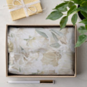 Minimalistische moderne witte Peonie bloemige Wate Tissuepapier (Geschenk)