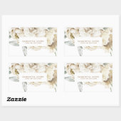 Minimalistische Moderne Witte Pioen Bloemige Water Rechthoekige Sticker (Vel)