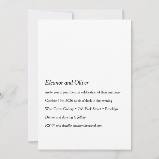 Minimalistische moderne witte typografie Boho brui Kaart (Voorkant)