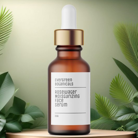 Minimalistische moderne witte zwarte druppelaar fl etiket