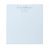 Minimalistische moderne zachte blauwe script aange notitieblok (Voorkant)