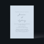 Minimalistische Moderne Zachte Blauwe Script Trouw Kaart<br><div class="desc">Minimalistische Moderne Zachte Lichtblauwe Script Trouw Uitnodiging</div>