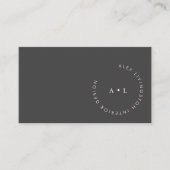 Minimalistische moderne zachte zwarte cirkel monog visitekaartje (Voorkant)