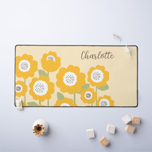 Minimalistische moderne zonnebloem minimale aangep bureaumat (Kindertafel)