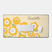 Minimalistische moderne zonnebloem minimale aangep bureaumat (Keyboard & Muis)