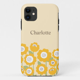 Minimalistische moderne zonnebloem minimale aangep Case-Mate iPhone case