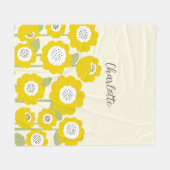 Minimalistische moderne zonnebloem minimale aangep fleece deken (Voorkant (Horizontaal))