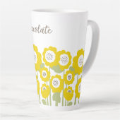 Minimalistische moderne zonnebloem minimale aangep latte mok (Rechterhoek)