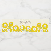 Minimalistische moderne zonnebloem minimale aangep waterfles etiket (Enkel label)