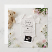 Minimalistische moderne zwangerschapsaankondiging kaart (Voorkant / Achterkant)
