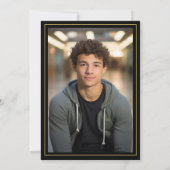 Minimalistische moderne zwart gouden foto 21e verj kaart (Achterkant)