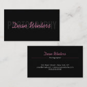 Minimalistische moderne zwart roze fotograaf visitekaartje (Voorkant / Achterkant)