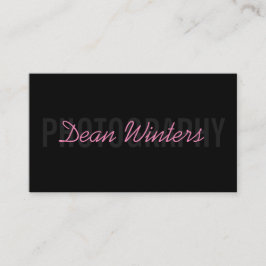 Minimalistische moderne zwart roze fotograaf visitekaartje