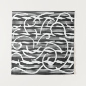 Minimalistische moderne zwart-wit abstracte kunst wandkleed (Voorkant)