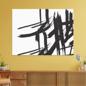 Minimalistische moderne zwart-wit abstracte muurku canvas afdruk (Insitu (Woonkamer))