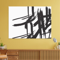 Minimalistische moderne zwart-wit abstracte muurku