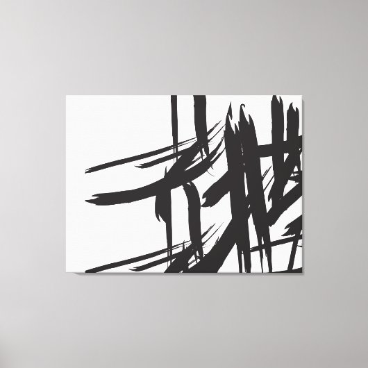 Minimalistische moderne zwart-wit abstracte muurku canvas afdruk (Voorkant)