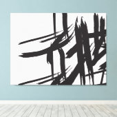 Minimalistische moderne zwart-wit abstracte muurku canvas afdruk (Insitu (Houten vloer))
