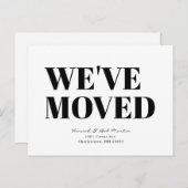 Minimalistische moderne zwart-wit bewegende aankondigingskaart (Voorkant / Achterkant)