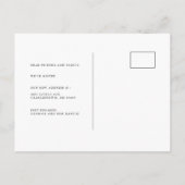 Minimalistische moderne zwart-wit bewegende aankondigingskaart (Achterkant)