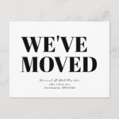 Minimalistische moderne zwart-wit bewegende aankondigingskaart (Voorkant)