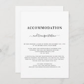 Minimalistische moderne zwart-wit bruiloft details informatiekaartje (Voorkant / Achterkant)