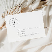 Minimalistische moderne zwart-wit bruiloft RSVP-Ka RSVP Kaartje