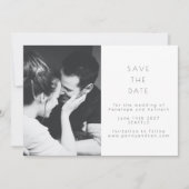 Minimalistische moderne zwart-wit Casual foto Save The Date (Voorkant)