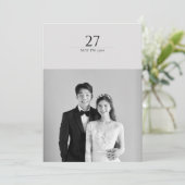 Minimalistische moderne zwart-wit eenvoudige bruil kaart (Staand voorkant)