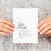 Minimalistische moderne zwart-wit foto bruiloft kaart