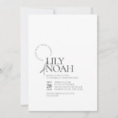 Minimalistische moderne zwart-wit foto bruiloft kaart (Voorkant)