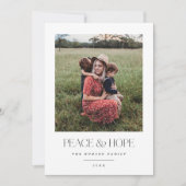 Minimalistische moderne zwart-wit foto feestdagenkaart (Voorkant)