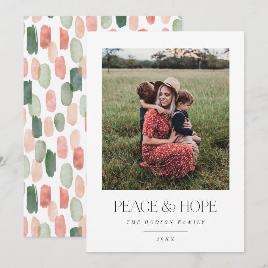 Minimalistische moderne zwart-wit foto feestdagenkaart (Voorkant / Achterkant)