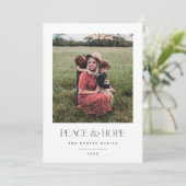 Minimalistische moderne zwart-wit foto feestdagenkaart (Staand voorkant)