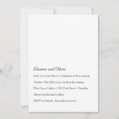 Minimalistische Moderne Zwart Wit Foto QR Huwelijk Kaart (Voorkant)