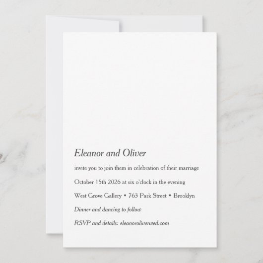 Minimalistische Moderne Zwart Wit Foto QR Huwelijk Kaart (Voorkant)