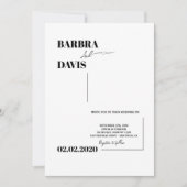 Minimalistische moderne zwart-wit huwelijksuitnodi kaart (Voorkant)