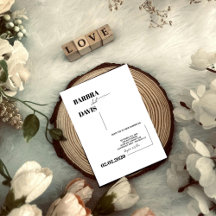 Minimalistische moderne zwart-wit huwelijksuitnodi