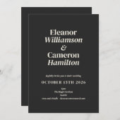 Minimalistische moderne zwart-wit klassieke typogr kaart (Voorkant / Achterkant)